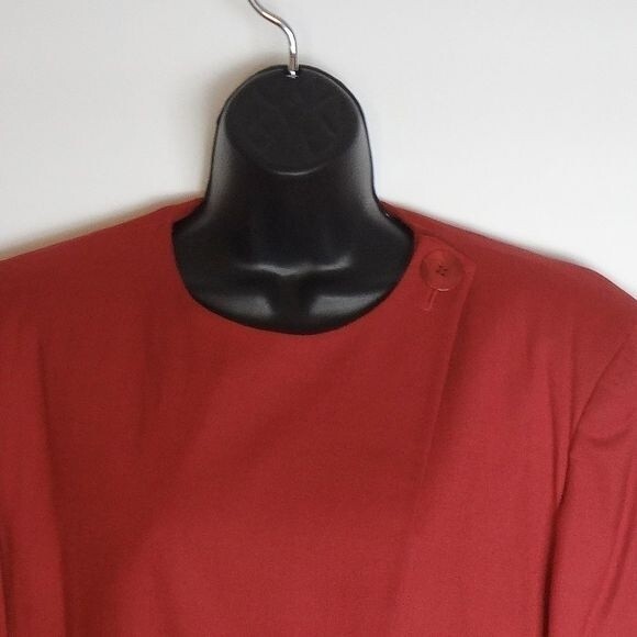 Jones New York Women's Red Button Front Jacket Top Size 16 Classic Blazer - Picture 2 of 6